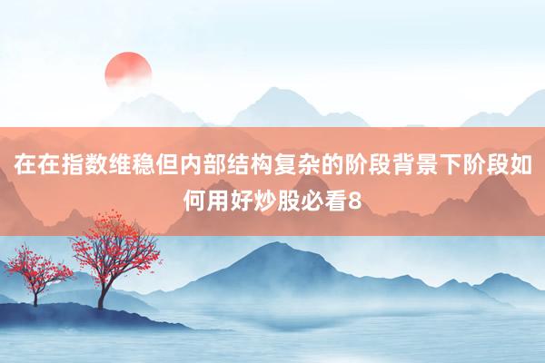 在在指数维稳但内部结构复杂的阶段背景下阶段如何用好炒股必看8