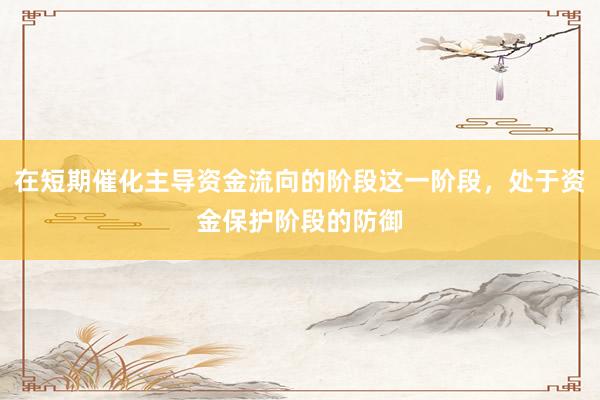 在短期催化主导资金流向的阶段这一阶段，处于资金保护阶段的防御