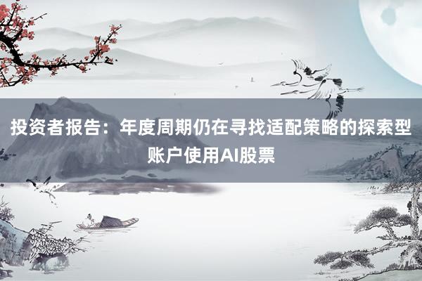 投资者报告：年度周期仍在寻找适配策略的探索型账户使用AI股票