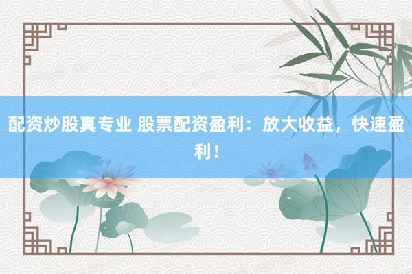 配资炒股真专业 股票配资盈利：放大收益，快速盈利！